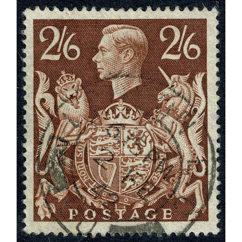 1939 "Arms" 2/6 brown. Fine Used single. "LONDON E.C" SG 476