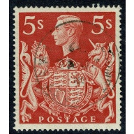 1939 "Arms" 5/- red. Fine Used single. SG 477