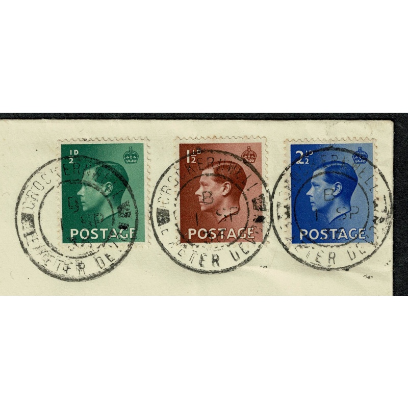 1936 Edward VIII ½d, 1½d, 2½d 1st Sept 1936 CDS. Display FDC.