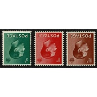 1936 ½d - 1½d set of 3 values. WATERMARK INVERTED. SG 457Wi-459Wi