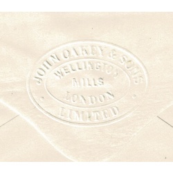 1d Carmine  Stamped To Order envelope.  Advertising "Wellington Knife Polish" H&B ES31