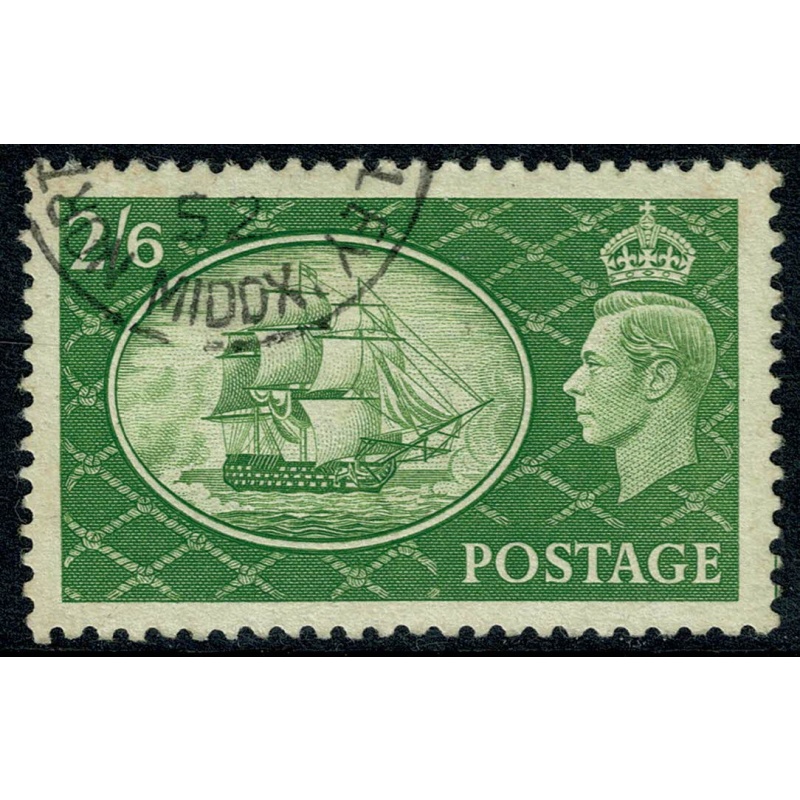 1951 "Festival"  2/6 yellow green . Fine used.  SG 509