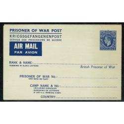 1941 Prisoner of War Air Mail Letter Sheet . 2½d blue. Flap at top. H & B APF3