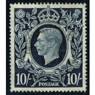 1939 10/- Dark Blue. Very Fine Used single. SG 478