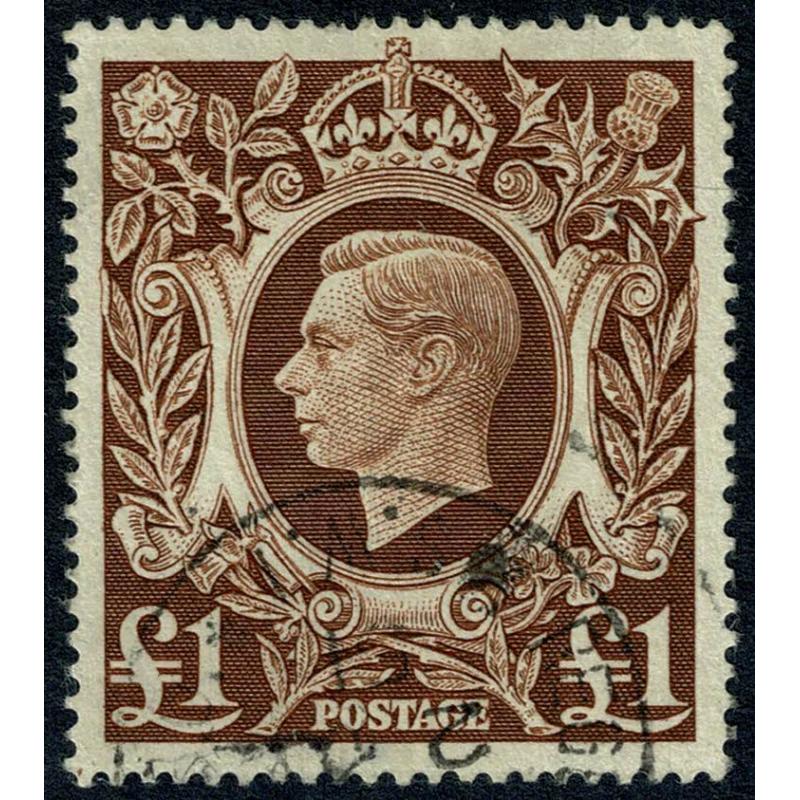 1948 £1 brown. Fine Used SG 478c