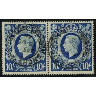 1939 10/- Ultramarine. Fine Used pair. SG 478b