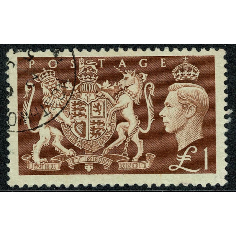 1951 "Festival"  £1 brown. Fine used.  SG 512