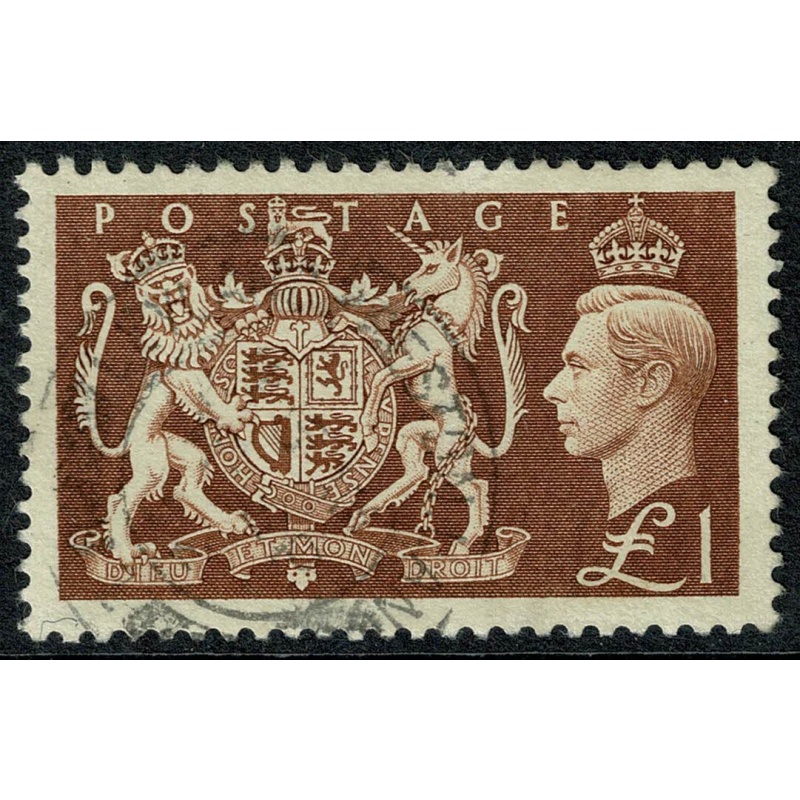 1951 "Festival"  £1 brown. Fine used.  SG 512