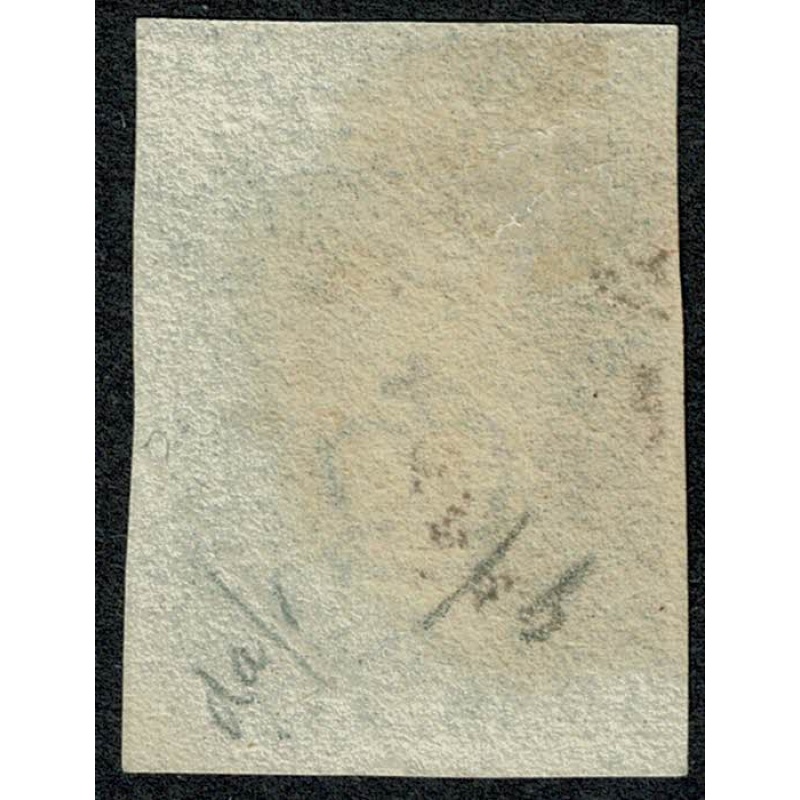 1d black "IA" Plate 6, Cancelled by red Maltese cross. 4 good to very large (upper) margins.