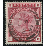 1883 5/- rose "HB". Fine used cds. Continental Night Mail. " November 5th 97"  SG 180