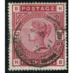 1883 5/- rose "HB". Fine used cds. Continental Night Mail. " November 5th 97"  SG 180