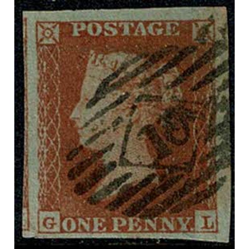 1d Red "GL" Plate 167. London "10" numeral cancellation.SG 8-12