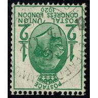 1929 ½d green. WATERMARK INVERTED. SG 434Wi. Fine used.