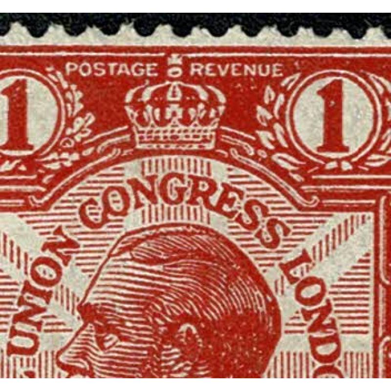 1929 1d scarlet. Plate K26 block with listed variety " Co joined" SG Spec. NCom6e