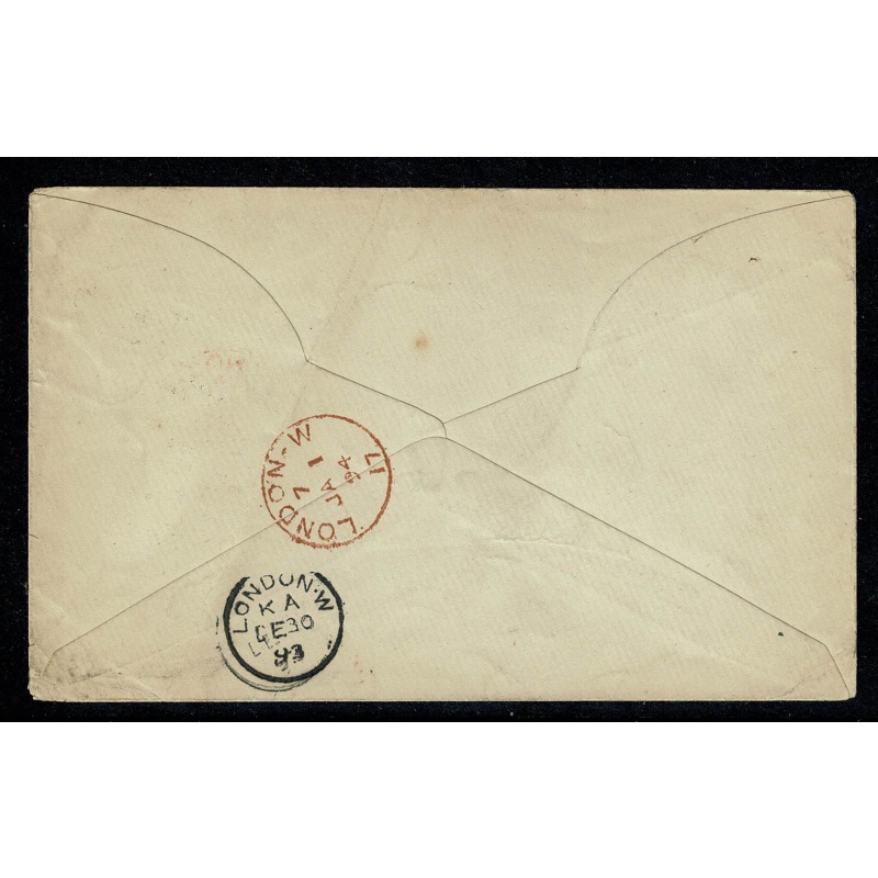 1892 ½d vermilion Die1a. STO envelope for "HERNU PERON & Co". H&B ES18.