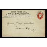 1892 ½d vermilion Die1a. STO envelope for "HERNU PERON & Co". H&B ES18.